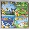 3D WILD three-dimensional book hardcover 4 volumes Ocean World Animal World Dinosaur World - kidsbooks.ae