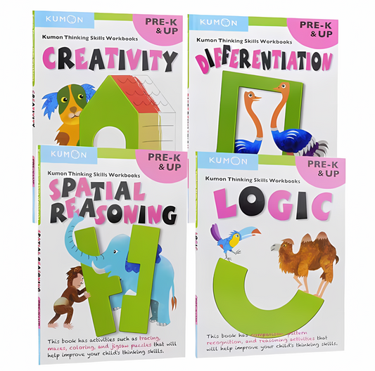 kumon thinking skills workbooks pre-k&up 4 books - kidsbooks.ae