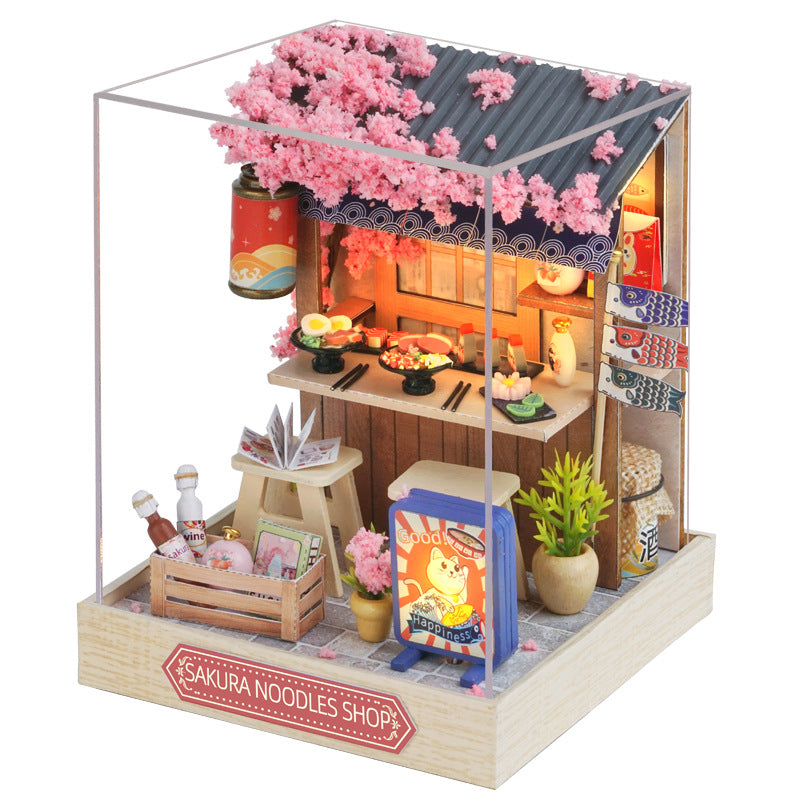 DIY hut new happiness pavilion handmade assembly model toy small house creative birthday gift