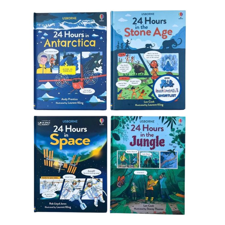 24hours 24 hours popular science comic series 4 volumes English children's hardcover picture book adventure life story